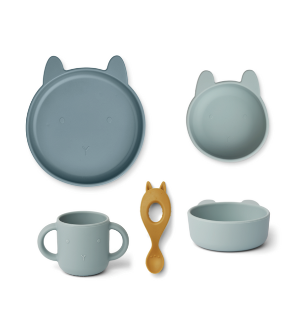 Silikongeschirr 4 er Pack blau