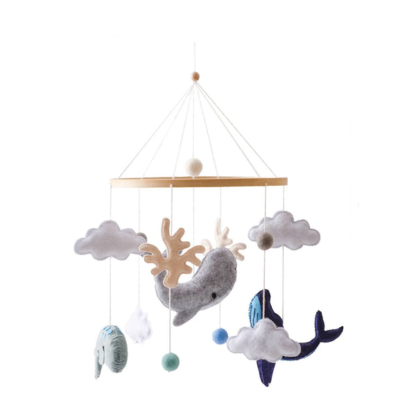 Baby Mobile fürs Babybett -  Filz & Holz