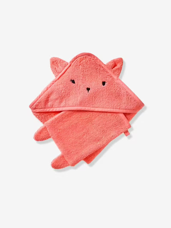 Baby-Set aus Badetuch und Waschhandschuh - rosa